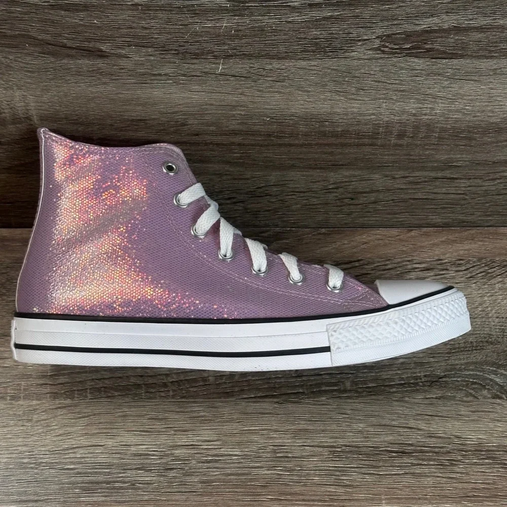 Converse Chuck Taylor All Star Sneakers Kids 6 Altitude Lilac Glitter High NEW